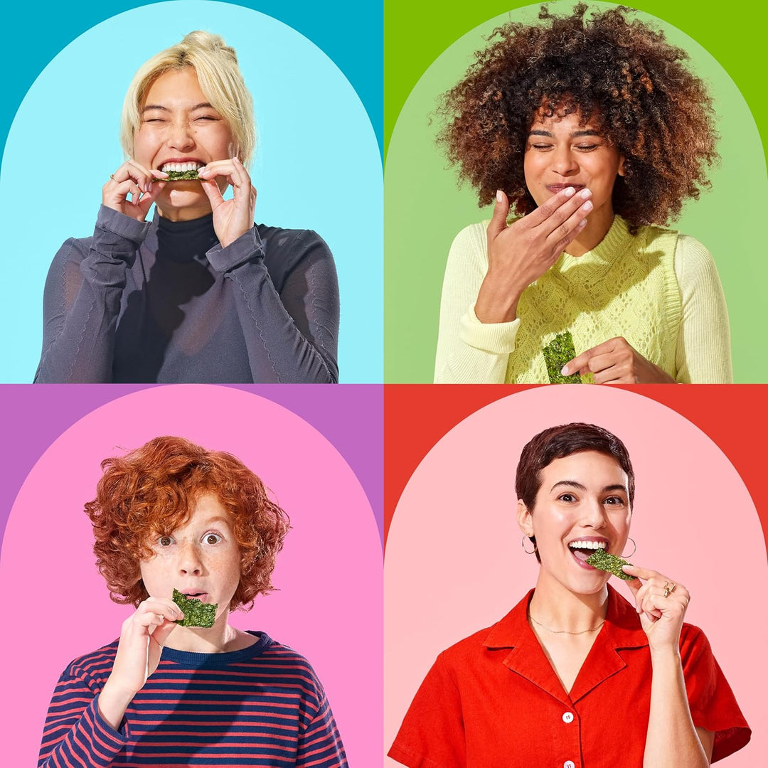 gimMe Organic Roasted Seaweed Snacks 30g Multipack - Extra Virgin Olive Oil - Healthy On - The - Go Snack for Kids & Adults - Keto, Vegan, Gluten Free - 6 x 5g - Just Closeouts Canada Inc.