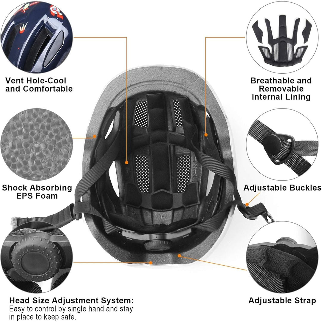 GLAF Toddler Helmet Kids Bike Helmet Infant Helmet for Girls Boys Youth Helmet Ventilation Baby Adjustable Helmet Skateboard Helmet for 12 Months and Older - XS AstroBlue - Just Closeouts Canada Inc.