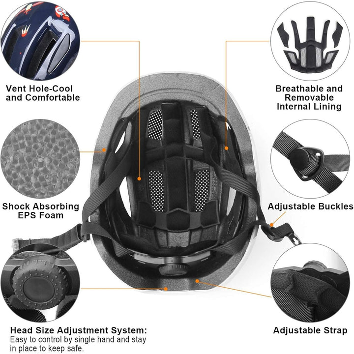 GLAF Toddler Helmet Kids Bike Helmet Infant Helmet for Girls Boys Youth Helmet Ventilation Baby Adjustable Helmet Skateboard Helmet for 12 Months and Older - XS AstroBlue - Just Closeouts Canada Inc.