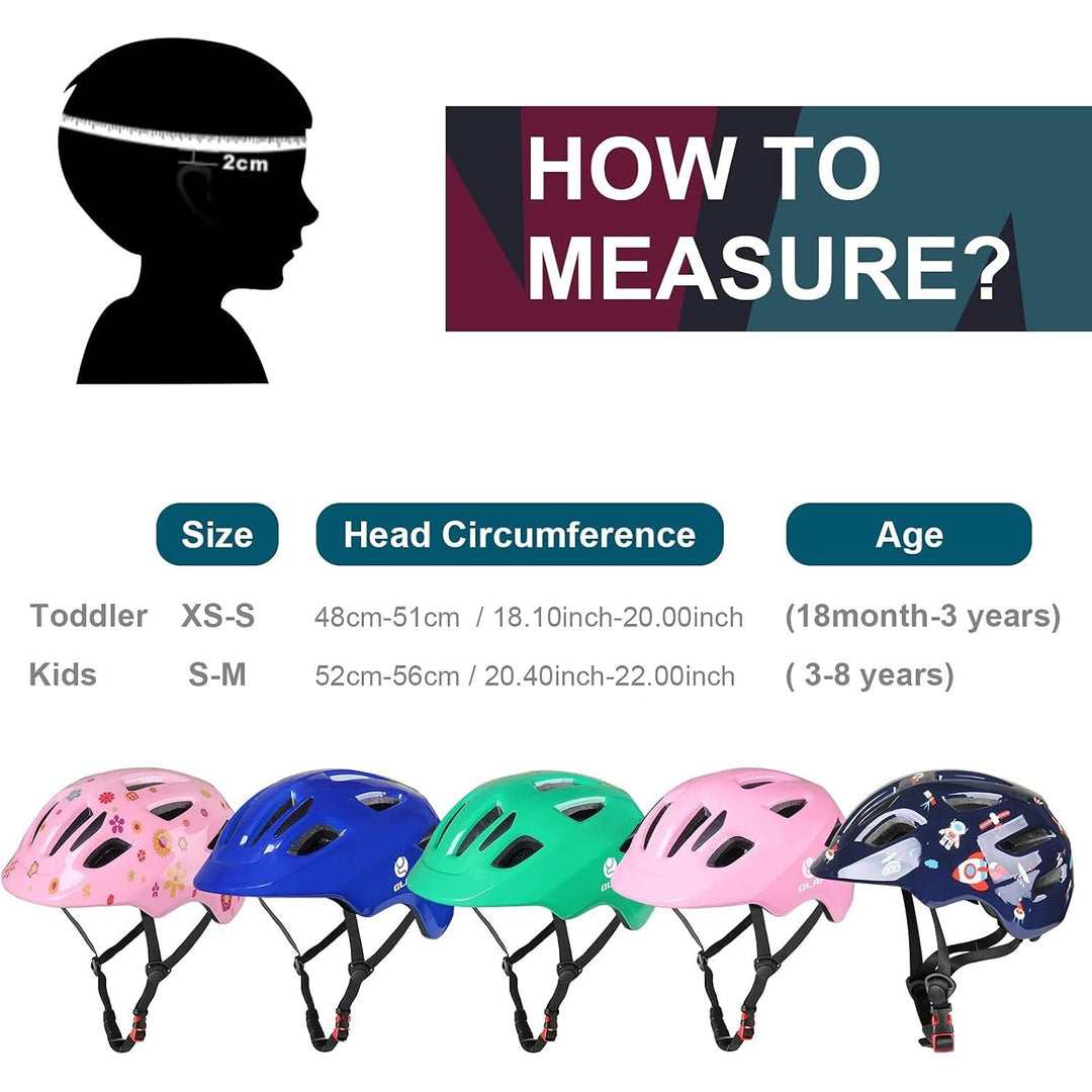GLAF Toddler Helmet Kids Bike Helmet Infant Helmet for Girls Boys Youth Helmet Ventilation Baby Adjustable Helmet Skateboard Helmet for 12 Months and Older - XS AstroBlue - Just Closeouts Canada Inc.