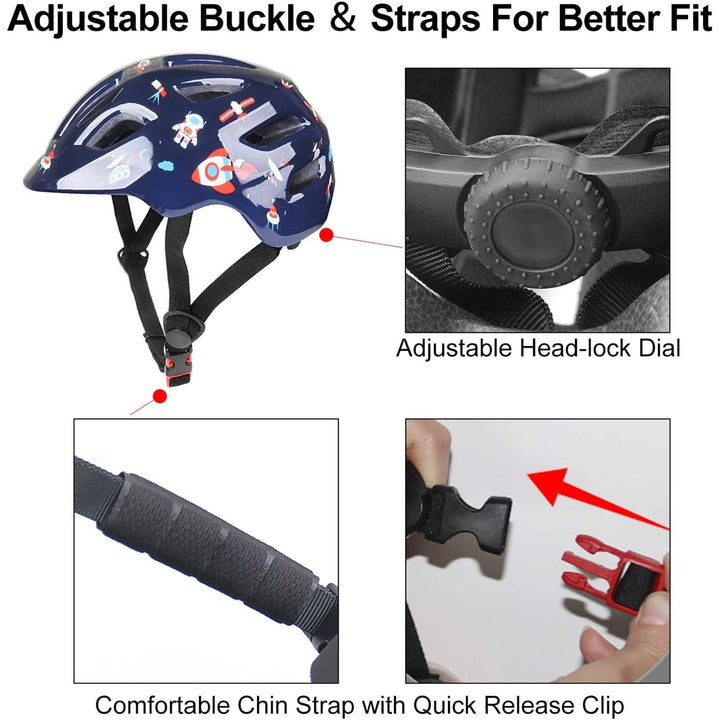 GLAF Toddler Helmet Kids Bike Helmet Infant Helmet for Girls Boys Youth Helmet Ventilation Baby Adjustable Helmet Skateboard Helmet for 12 Months and Older - XS AstroBlue - Just Closeouts Canada Inc.