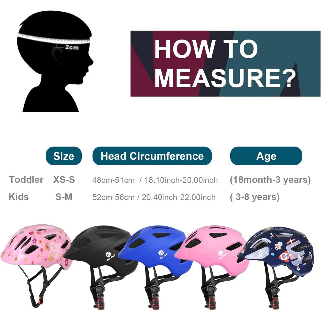GLAF Toddler Helmet Kids Bike Helmet Infant Helmet for Girls Boys Youth Helmet Ventilation Baby Adjustable Helmet Skateboard Helmet for 12 Months and Older - XS BLACK - Just Closeouts Canada Inc.