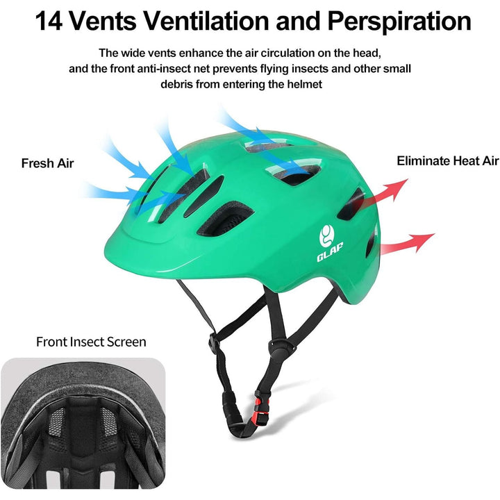 GLAF Toddler Helmet Kids Bike Helmet Infant Helmet for Girls Boys Youth Helmet Ventilation Baby Adjustable Helmet Skateboard Helmet for 12 Months and Older - XS Green - Just Closeouts Canada Inc.