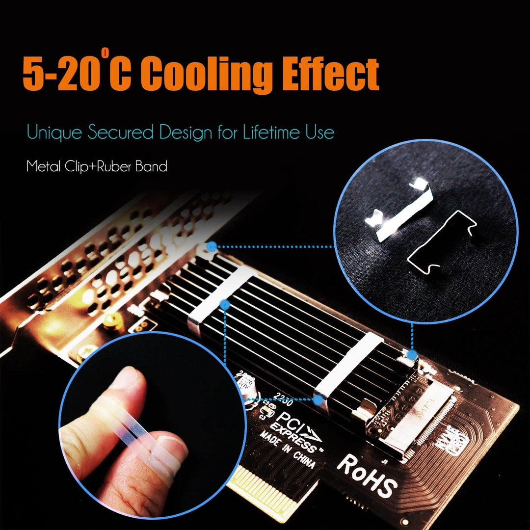 GLOTRENDS PA09 - HS M.2 NVMe to PCIe 4.0 X4 Adapter with M.2 Heatsink for M.2 NVMe SSD - Just Closeouts Canada Inc.