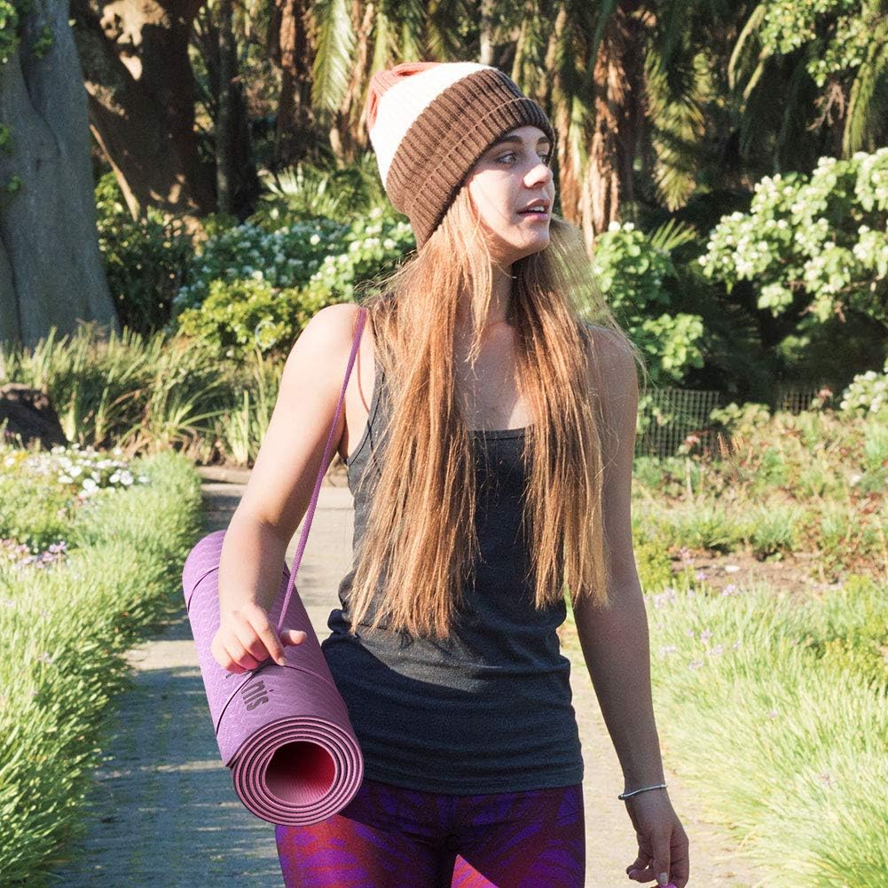 Glymnis Yoga Mat Exercise Mat Thick Non Slip Pilates Mat, Anti Tear Durable for Fitness Workouts Gym with Carrying Strap for Women Men - Just Closeouts Canada Inc.