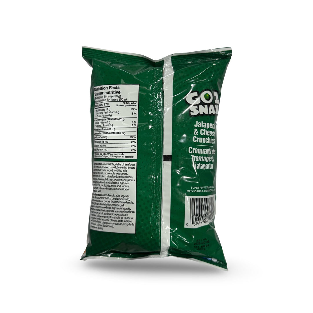 Go 2 Snax Jalapeno & Cheese Crunchies, 150g - Just Closeouts Canada Inc.