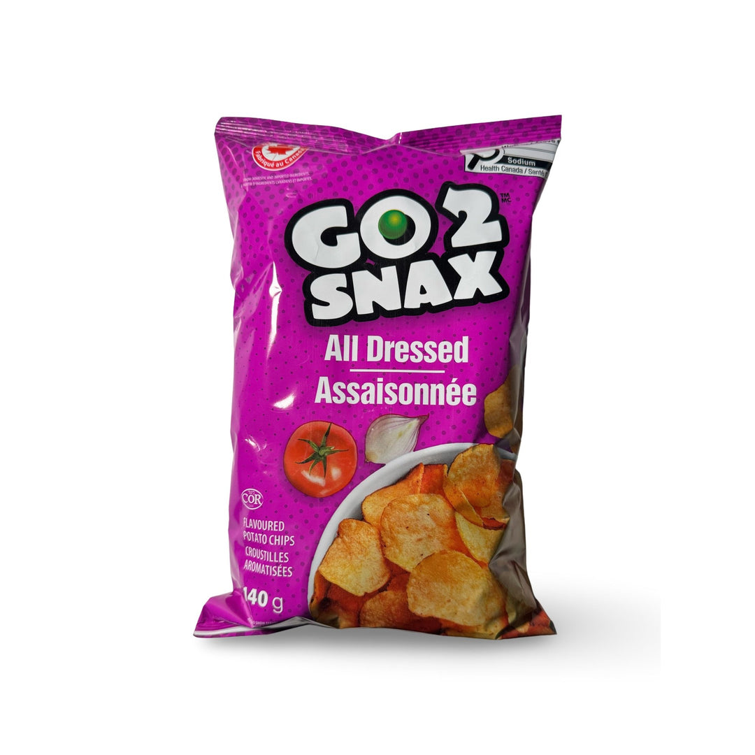 Go2Snax All Dressed Potato Chips, 140g - Just Closeouts Canada Inc.057664009030