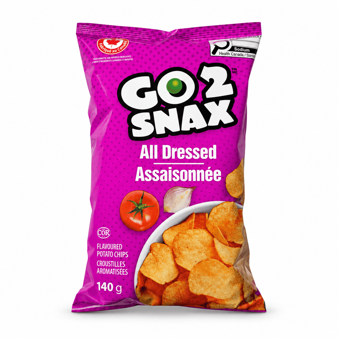 Go2Snax All Dressed Potato Chips, 140g - Just Closeouts Canada Inc.057664009030