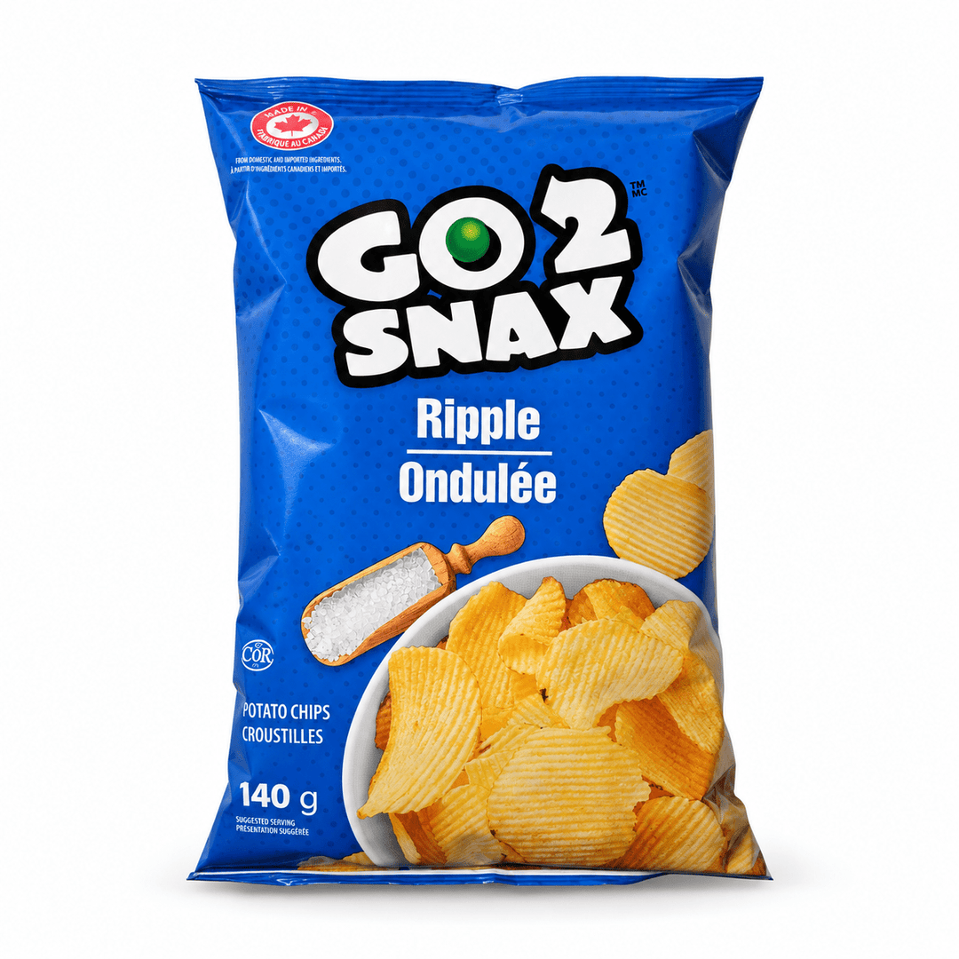 Go2Snax Ripple Potato Chips, 140g - Just Closeouts Canada Inc.057644008989