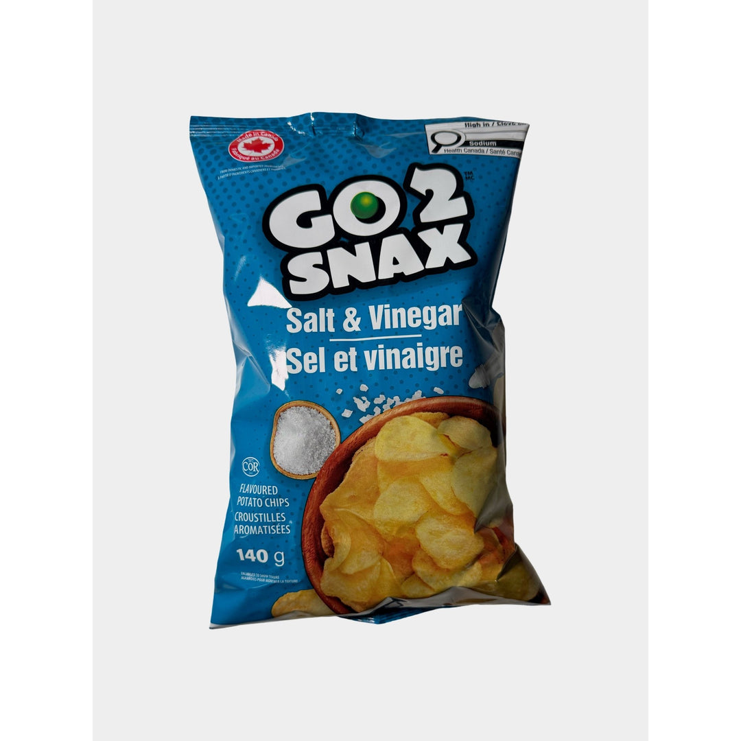 Go2Snax Salt & Vinegar Potato Chips, 140g - Just Closeouts Canada Inc.057664009160