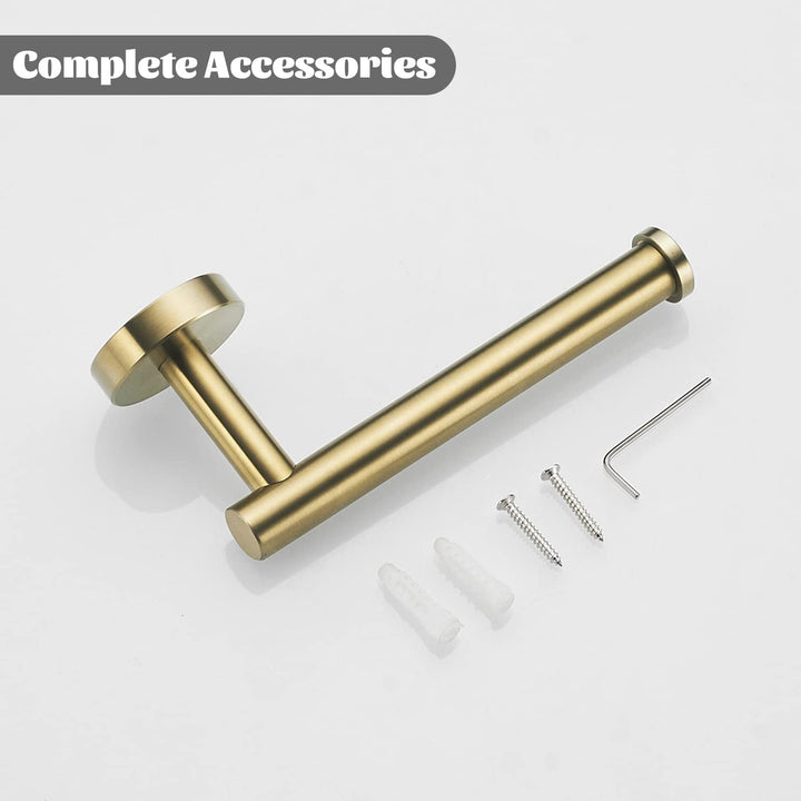 Gold Bathroom Hardware, Towel Ring Set Includes Brushed Gold Toilet Paper Holder Towel Holder and Robe Hook 3 Pieces Bathroom Accessories Wall Mounted Stainless Steel - Just Closeouts Canada Inc.