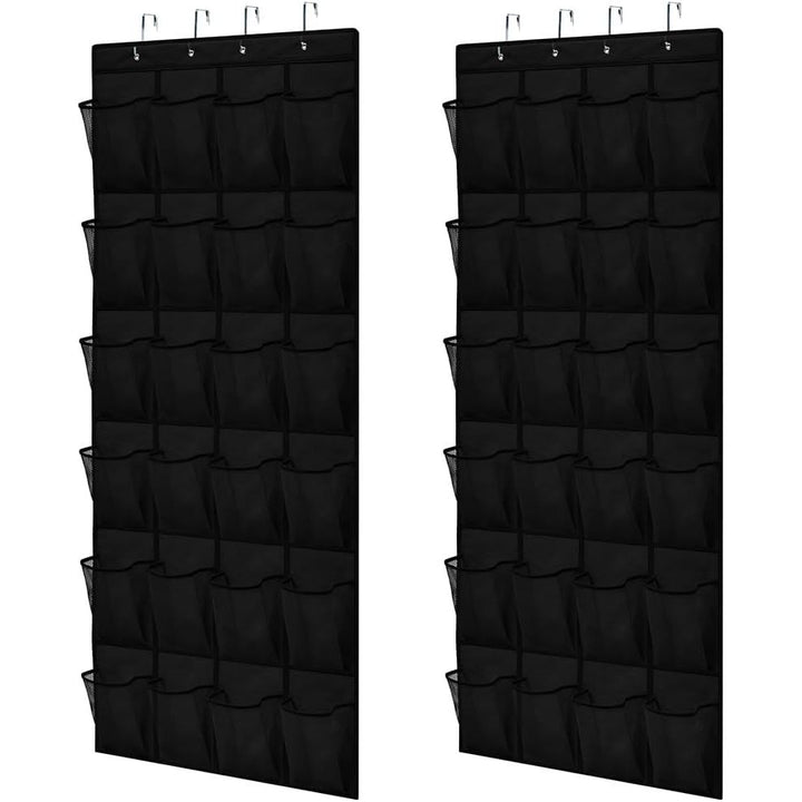 GORILLA GRIP Breathable Mesh Large 24 Pocket Shoe Organizer, 2 Pack, Holds Up to 40 Pounds, Sturdy Hooks, Space Saving, Over Door, Hangs on Closets for Shoes, Sneakers or Home Accessories, Black - Just Closeouts Canada Inc.