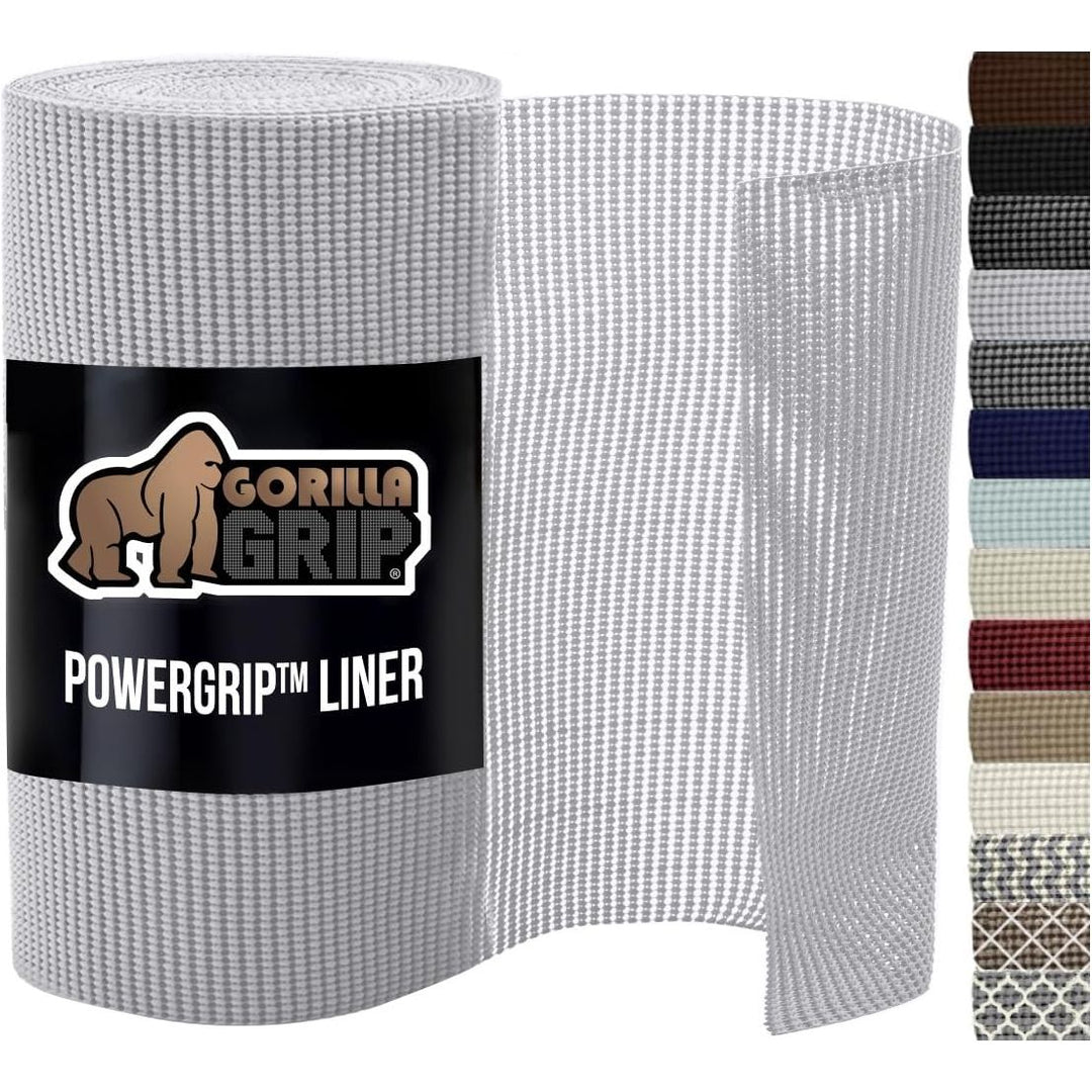 GORILLA GRIP Drawer and Shelf Liner, Strong Grip, Non Adhesive Easiest Install Mat, 12 IN x 20 FT, Durable Organization Liners, Kitchen Cabinets Drawers Cupboards, Bathroom Storage Shelves, Light Gray - Just Closeouts Canada Inc.