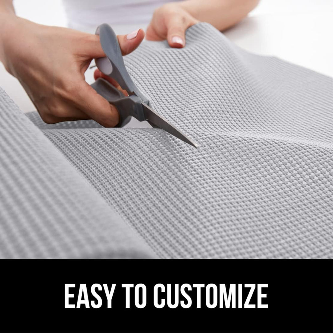 GORILLA GRIP Drawer and Shelf Liner, Strong Grip, Non Adhesive Easiest Install Mat, 12 IN x 20 FT, Durable Organization Liners, Kitchen Cabinets Drawers Cupboards, Bathroom Storage Shelves, Light Gray - Just Closeouts Canada Inc.