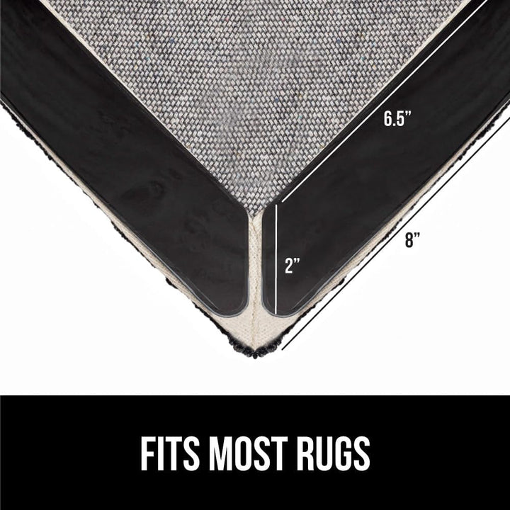 GORILLA GRIP Patent Pending Rug Gripper Pads, Keep Area Rugs Corners from Curling and Bunching, Reusable Dual - Sided Flexible Sticky Pad, Grips Floor and Holds Carpet in Place on Hardwood Floors 8 Pack - Just Closeouts Canada Inc.