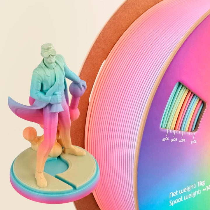 Gradient Satin Rainbow 3D Printer PLA Filament 1.75mm, Multicolor 3D Printing PLA Filament, 1kg Spool (2.2lbs) - Just Closeouts Canada Inc.CA05001