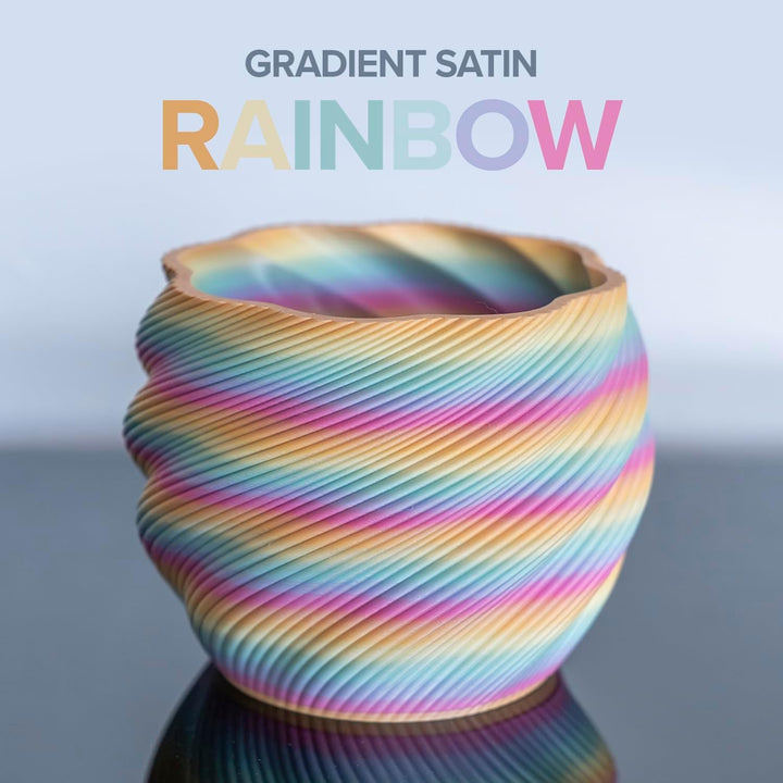 Gradient Satin Rainbow 3D Printer PLA Filament 1.75mm, Multicolor 3D Printing PLA Filament, 1kg Spool (2.2lbs) - Just Closeouts Canada Inc.CA05001