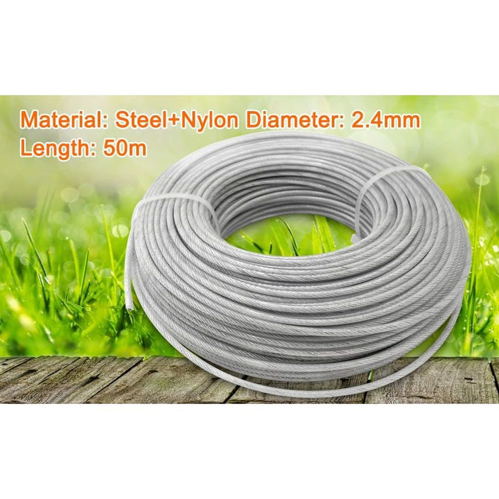 Grass Trimmer Line Nylon Steel Fil Coupe Bordures 0.095'' 164ft/50m Round String Trimmer Spool Replacement, fil de Coupe Bordure Acier for Gardens and Lawns - Just Closeouts Canada Inc.