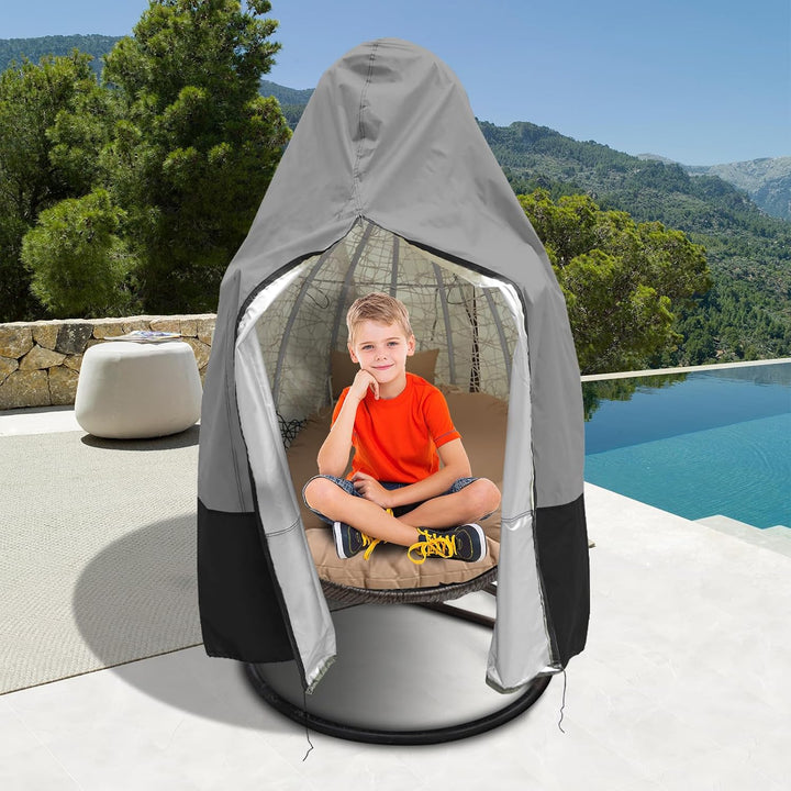 Gray 75 x 45-Inch Waterproof Egg Chair Cover with Zipper - Just Closeouts Canada Inc.