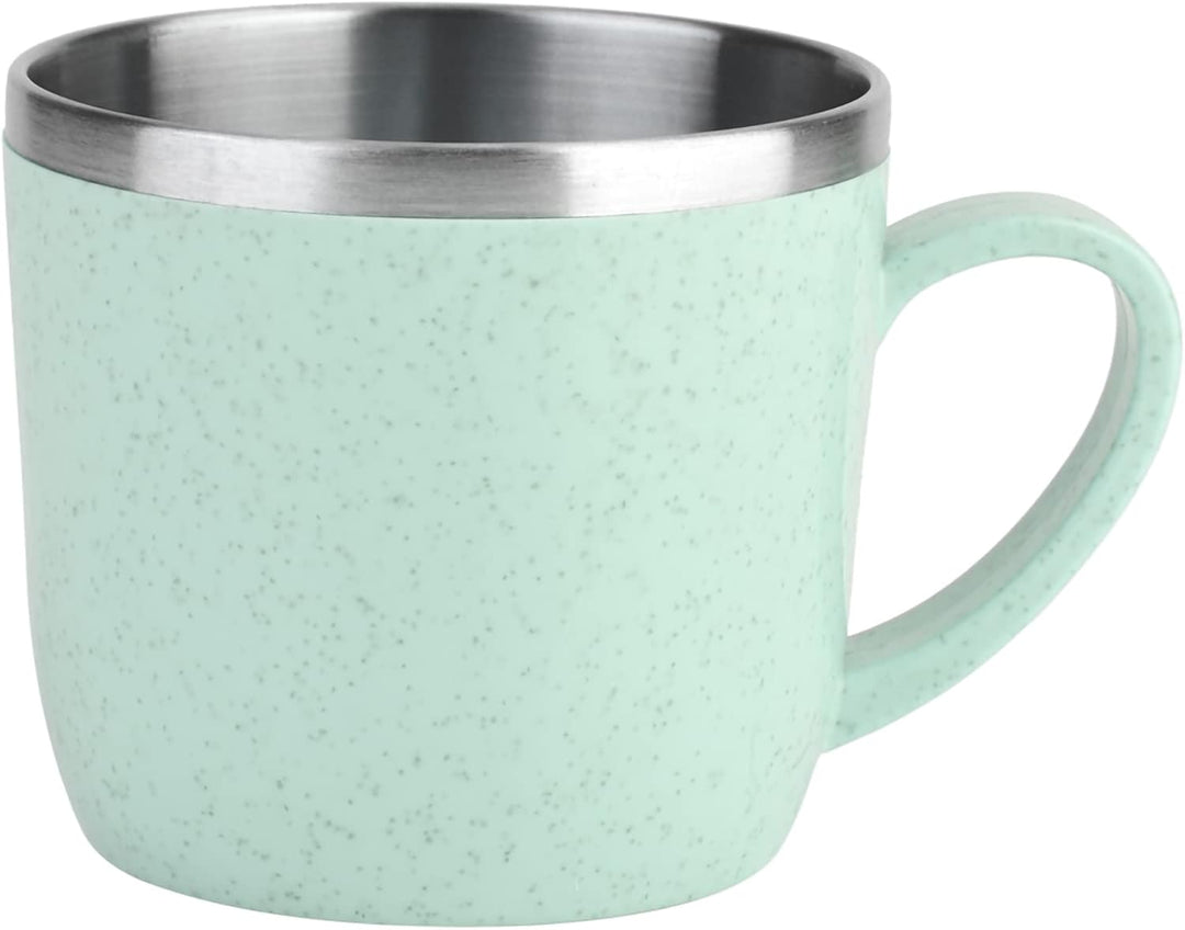 Green 220 mL double-wall insulated cup with handle
