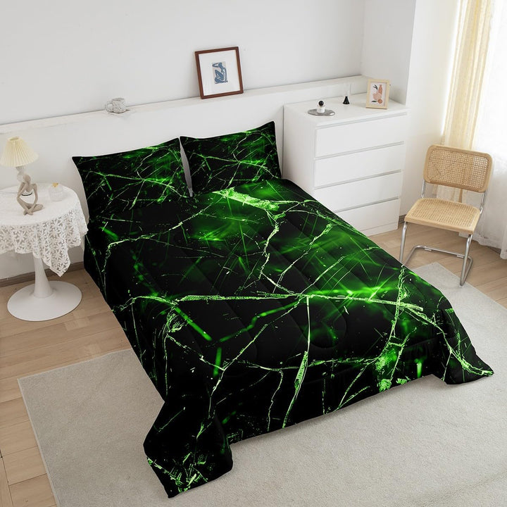 Green & Black Geometric Comforter Set, Full, 3-Piece - Just Closeouts Canada Inc.X004YECE9T