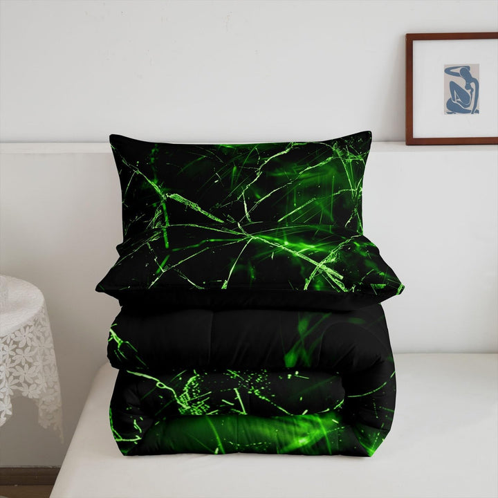 Green & Black Geometric Comforter Set, Full, 3-Piece - Just Closeouts Canada Inc.X004YECE9T