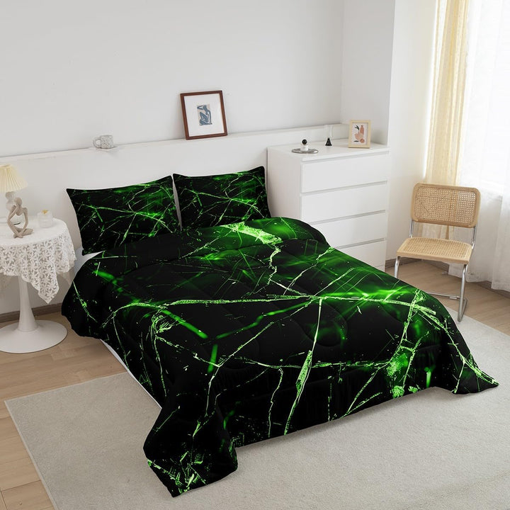 Green & Black Geometric Comforter Set, Full, 3-Piece - Just Closeouts Canada Inc.X004YECE9T