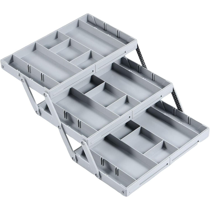 Grey 3-Tier Collapsible Drawer Organizer Tray - Just Closeouts Canada Inc.