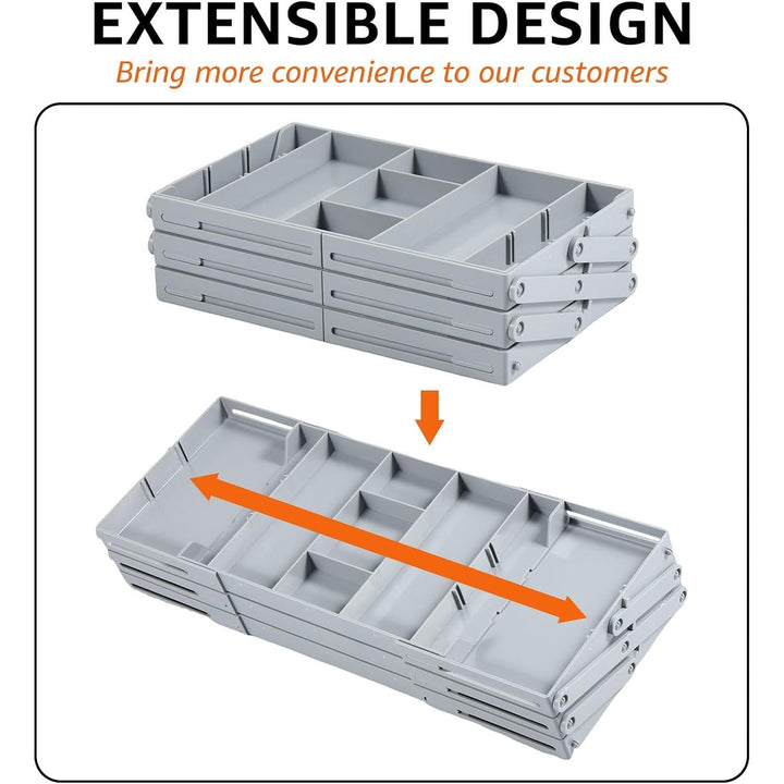 Grey 3-Tier Collapsible Drawer Organizer Tray - Just Closeouts Canada Inc.