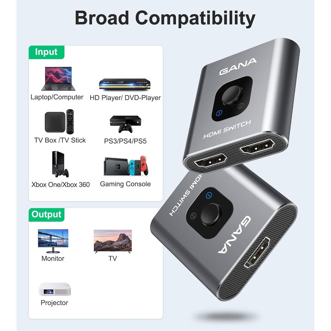 Grey Aluminium 4K Bidirectional HDMI Switch – 2 In 1 Out / 1 In 2 Out - Just Closeouts Canada Inc.