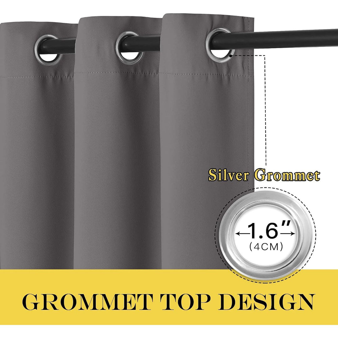 Grey Blackout Grommet Curtain, 52 x 84 in, 1 Panel - Just Closeouts Canada Inc.