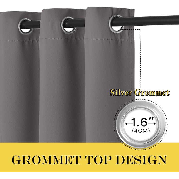 Grey Blackout Grommet Curtain, 52 x 84 in, 1 Panel - Just Closeouts Canada Inc.