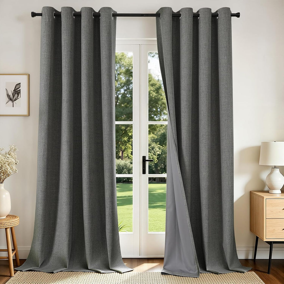 Grey Blackout Grommet Curtains, 2 Panels, 52 x 108 in - Just Closeouts Canada Inc.X003K56UJN