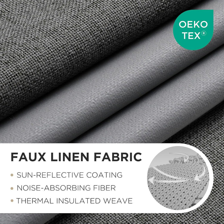 Grey Blackout Grommet Curtains, 2 Panels, 52 x 108 in - Just Closeouts Canada Inc.X003K56UJN