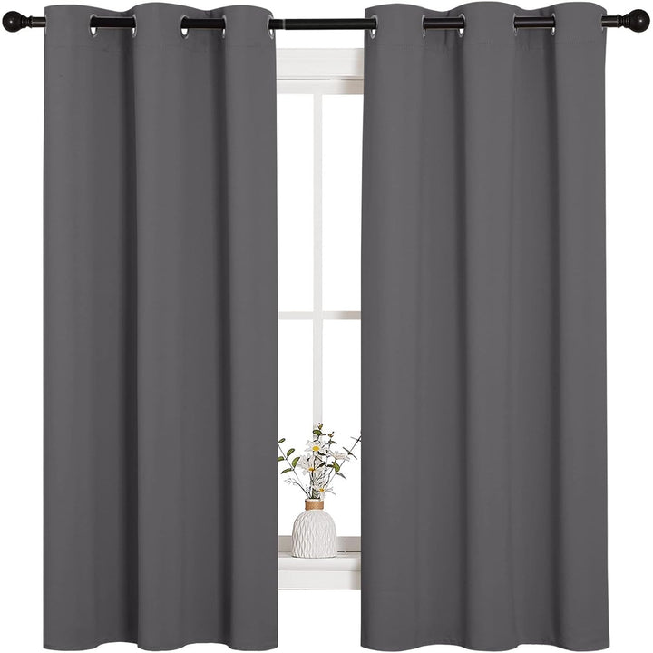 Grey Blackout Grommet Curtains, 42 x 63 in, Set of 2 - Just Closeouts Canada Inc.