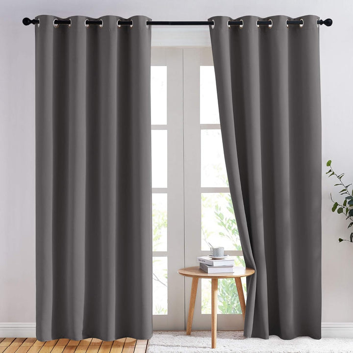 Grey Blackout Grommet Curtains, 52 x 84 in, Set of 2 - Just Closeouts Canada Inc.