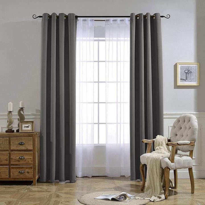 Grey Blackout Grommet Curtains, 52 x 84 in, Set of 2 - Just Closeouts Canada Inc.