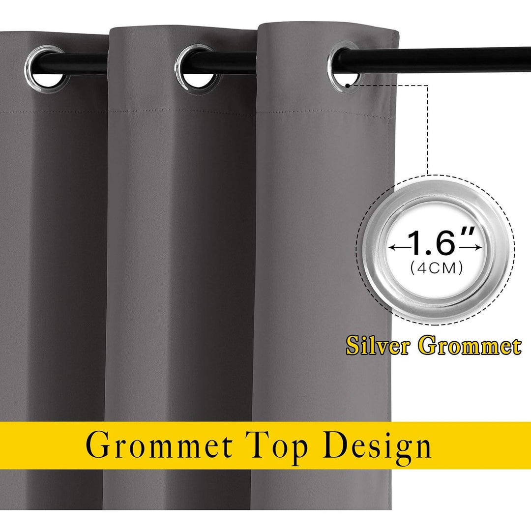 Grey Blackout Grommet Curtains, 66 x 54 in, Set of 2 - Just Closeouts Canada Inc.