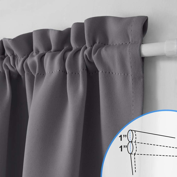 Grey French Door Blackout Curtain, 25 x 72 in, 1 Panel - Just Closeouts Canada Inc.