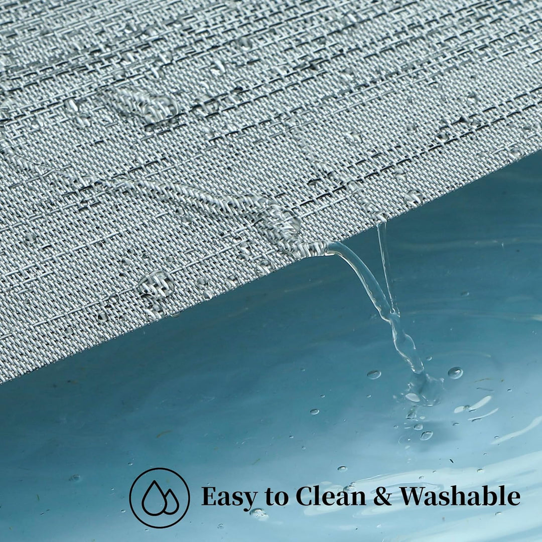 Grey Placemats, Heat Resistant Non - Slip Place mats for Dining Table, Washable Durable PVC Vinyl Woven Table Mats (Set of 6) - Just Closeouts Canada Inc.