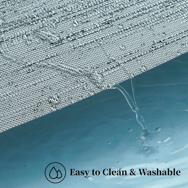 Grey Placemats, Heat Resistant Non - Slip Place mats for Dining Table, Washable Durable PVC Vinyl Woven Table Mats (Set of 6) - Just Closeouts Canada Inc.