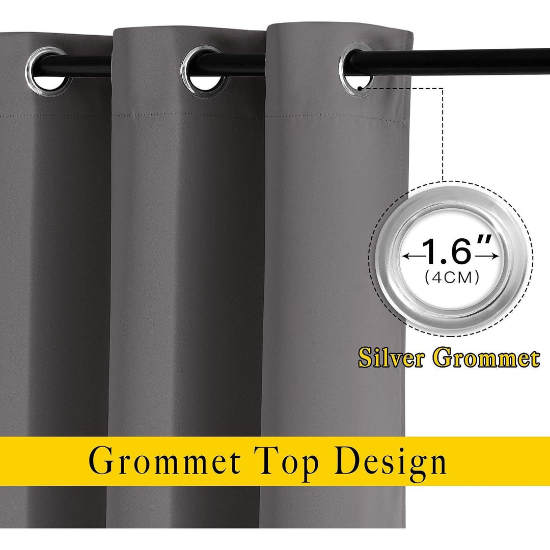 Grey Room Darkening Grommet Curtains – 66 x 66 in, 2 Panels - Just Closeouts Canada Inc.