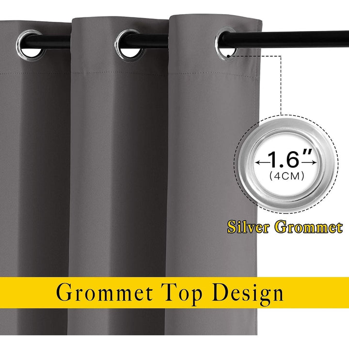 Grey Room Darkening Grommet Curtains – 66 x 66 in, 2 Panels - Just Closeouts Canada Inc.