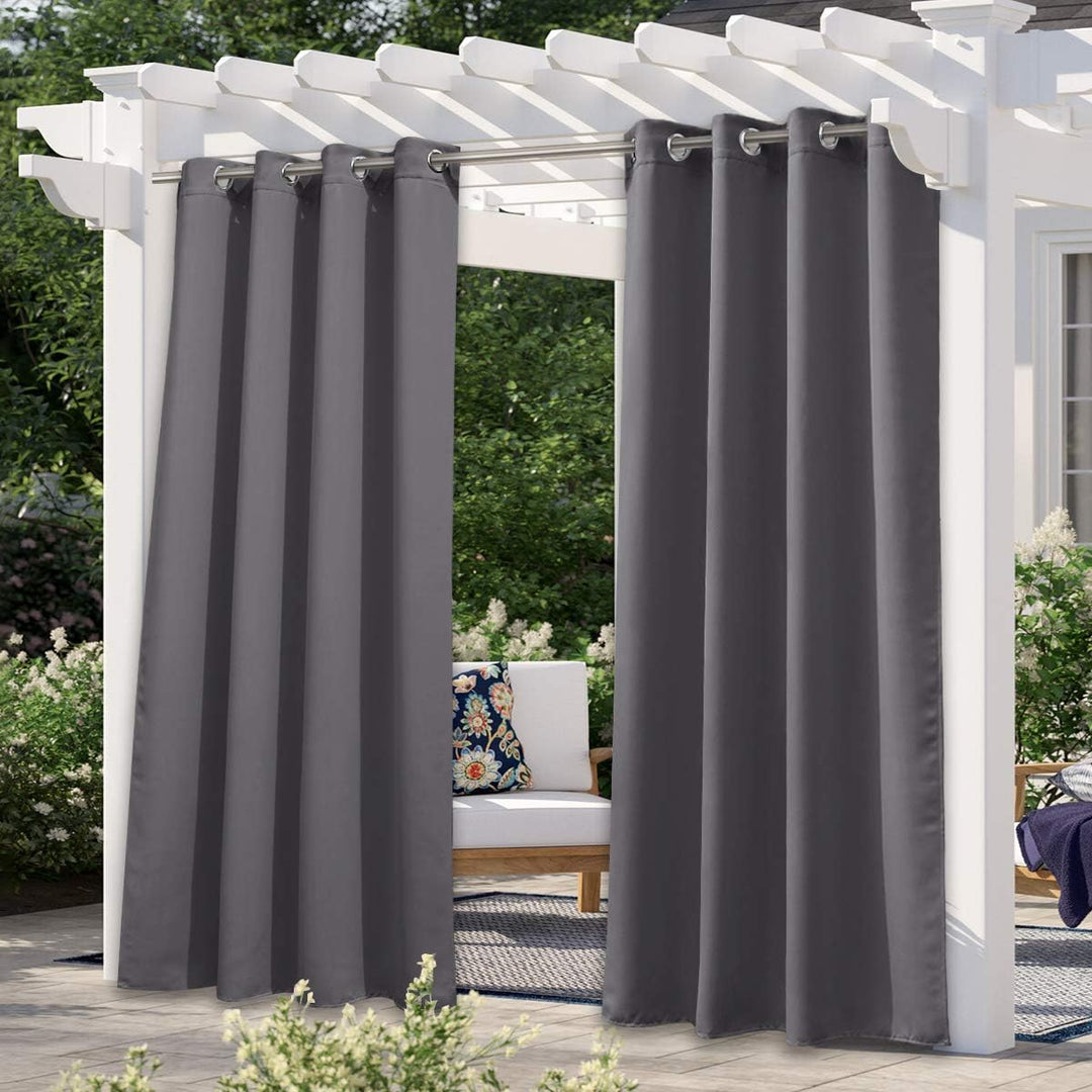 Grey Waterproof Outdoor Blackout Curtain, 52 x 84 in, 1 Panel - Just Closeouts Canada Inc.
