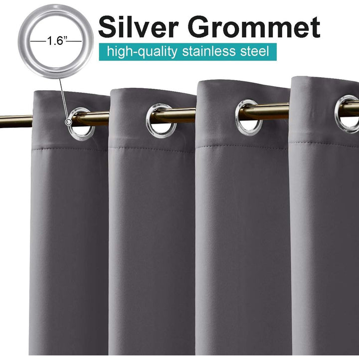 Grey Waterproof Outdoor Grommet Curtain, 100 x 108 in, 1 Panel - Just Closeouts Canada Inc.