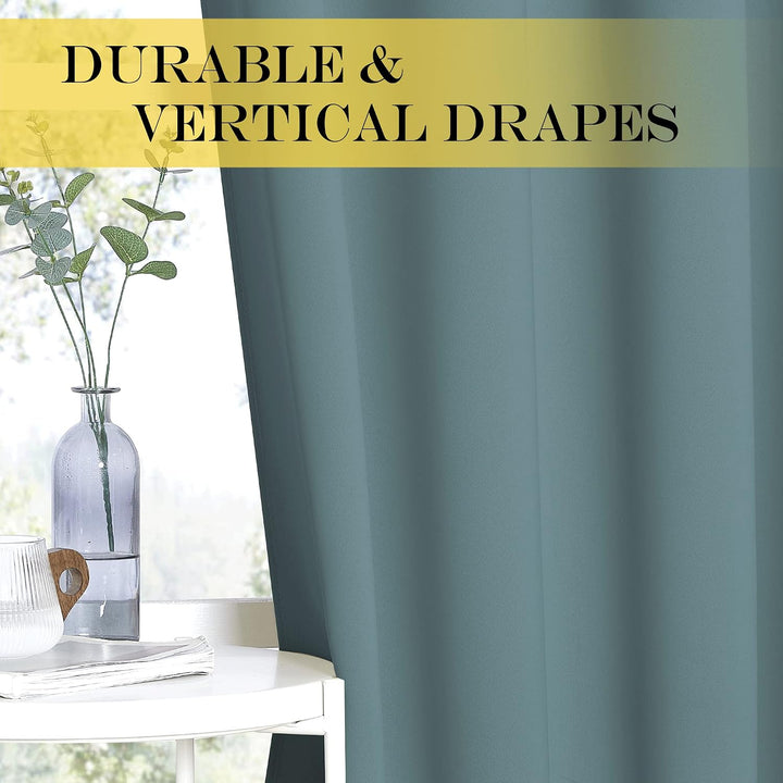 Greyish Blue Blackout Grommet Curtain, 52 x 78 in, 1 Panel - Just Closeouts Canada Inc.