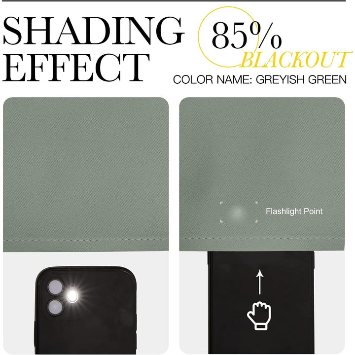Greyish Green Room-Darkening Grommet Curtains, 42 x 84 in, 2 Panels - Just Closeouts Canada Inc.