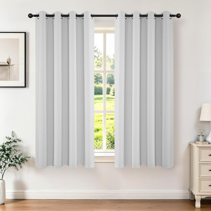 Greyish White Blackout Grommet Curtains, 2 Panels, 52 x 45 in - Just Closeouts Canada Inc.X003967MYP