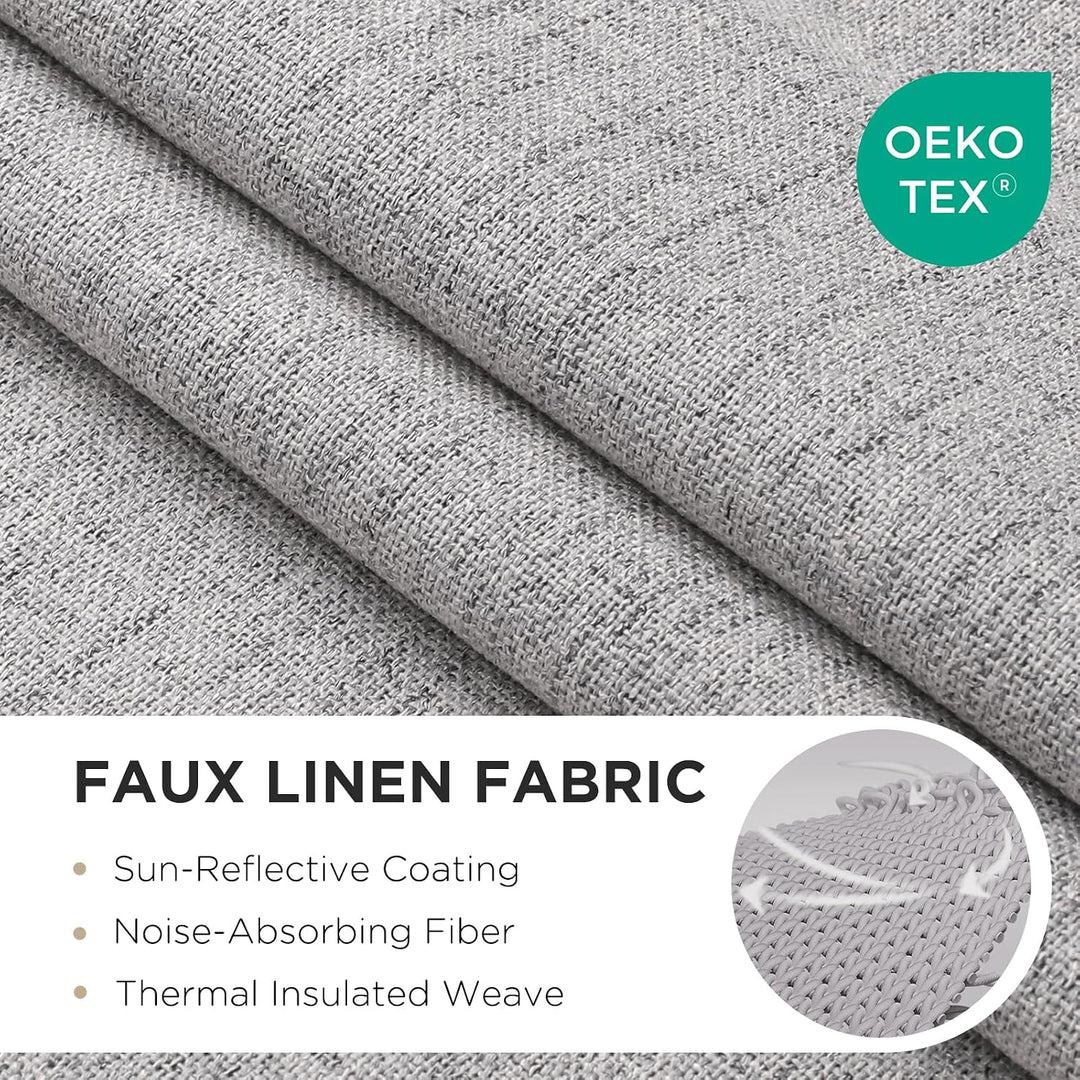 Greyish White Blackout Grommet Curtains, 2 Panels, 52 x 90 in - Just Closeouts Canada Inc.X003UMPQOB