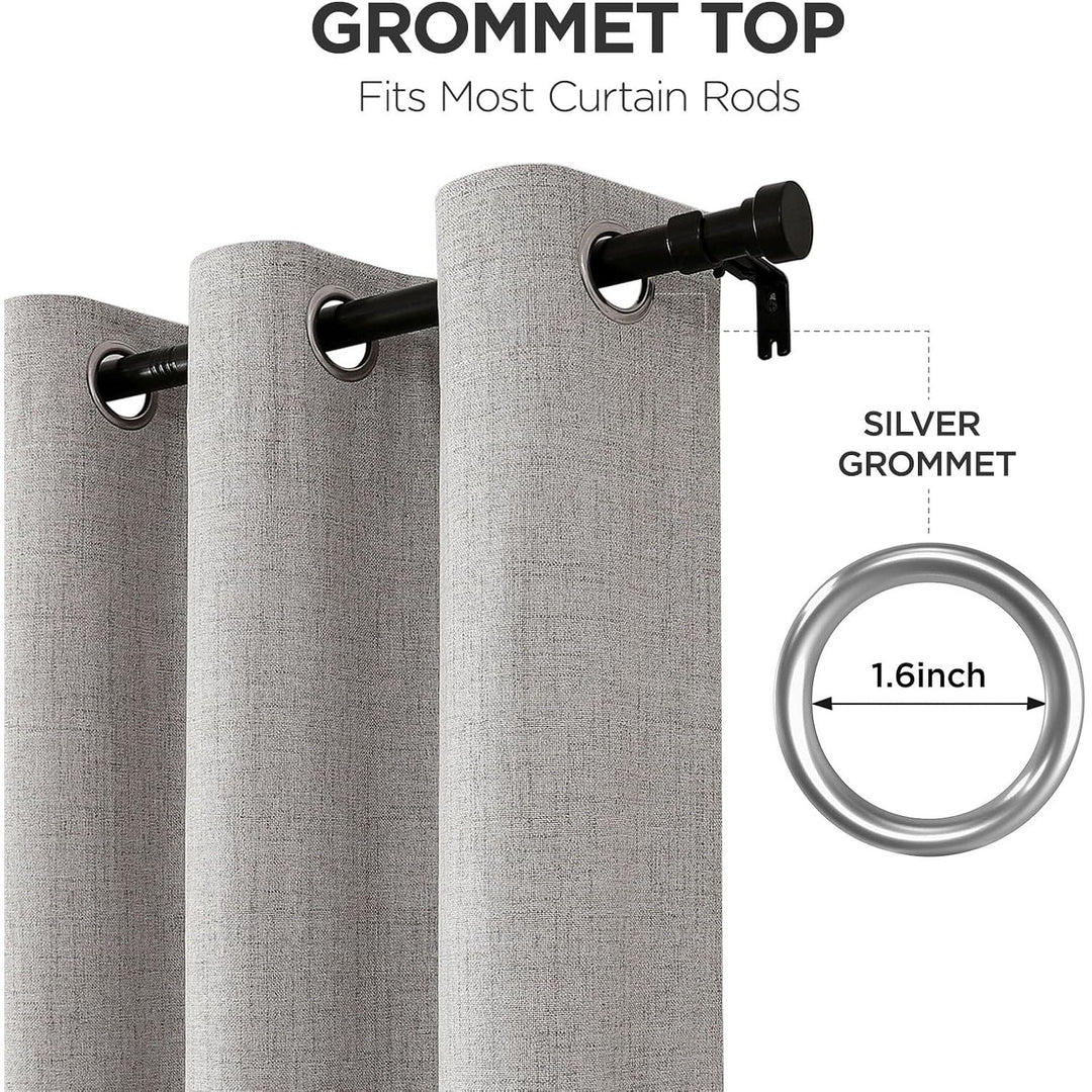 Greyish White Blackout Grommet Curtains, 2 Panels, 52 x 90 in - Just Closeouts Canada Inc.X003UMPQOB